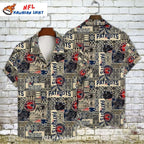 Patriots Hawaiian Shirt – Beige Tribal Patchwork Pattern