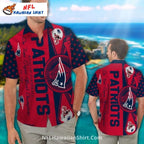 Patriots Hawaiian Shirt – Bold Red And Navy Vintage Design