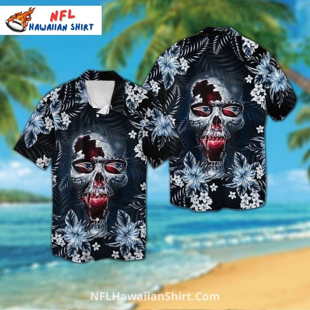 Patriots Skull & Floral Aloha Shirt – Hawaiian Style