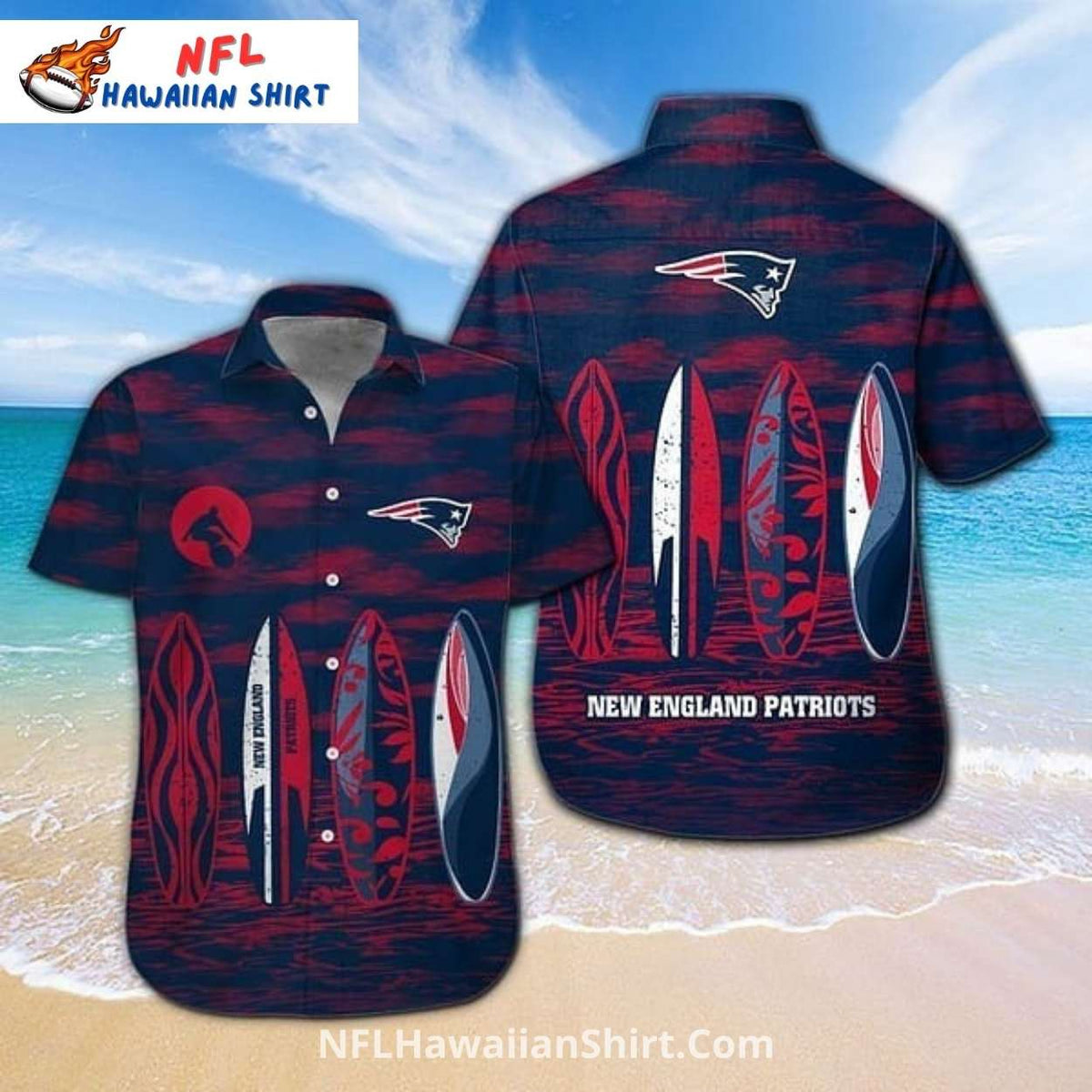 Patriots Surfboard Beach Vibes Hawaiian Shirt