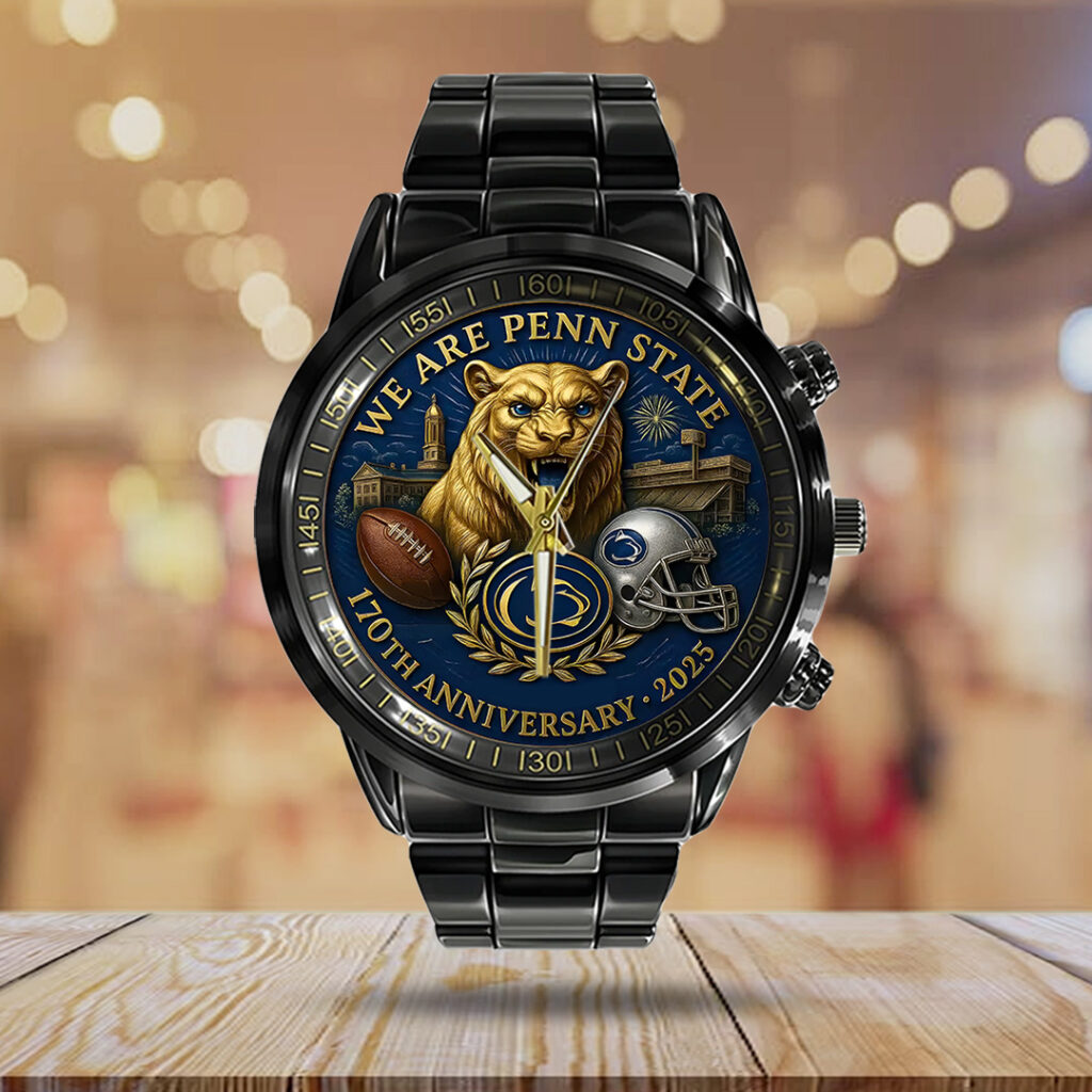 Penn State Nittany Lions Football 170th Anniversary 2025 Black Stainless Steel Watch - TANTN16147