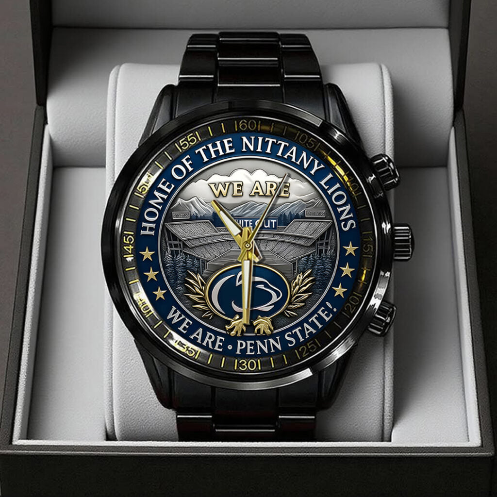 Penn State Nittany Lions Football 170th Anniversary 2025 Black Stainless Steel Watch - TANTN16151
