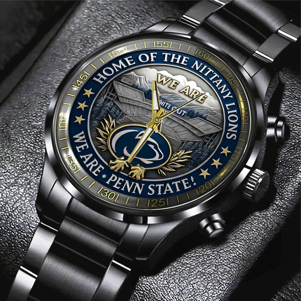 Penn State Nittany Lions Football 170th Anniversary 2025 Black Stainless Steel Watch - TANTN16151