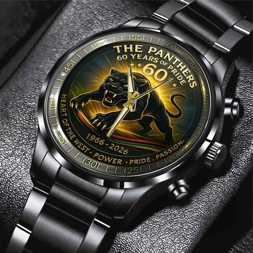 Penrith Panthers 60th Anniversary Black Stainless Steel Watch - TANTN17669