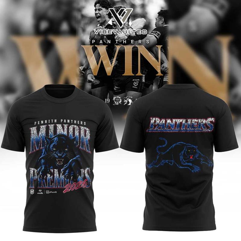 Penrith Panthers Minor Premiers 2026 Graphic Tee Shirt