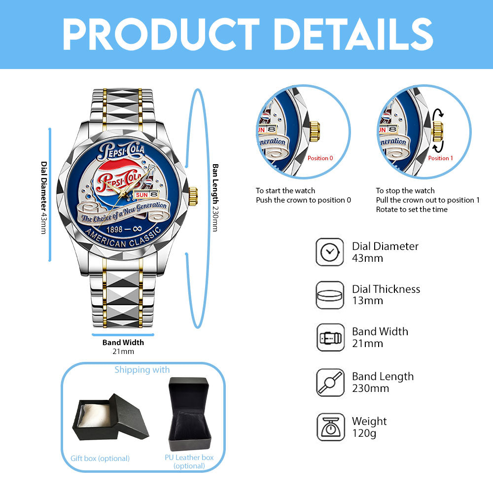 Pepsi Alloy Luxury Quartz Watch - TANTN20834