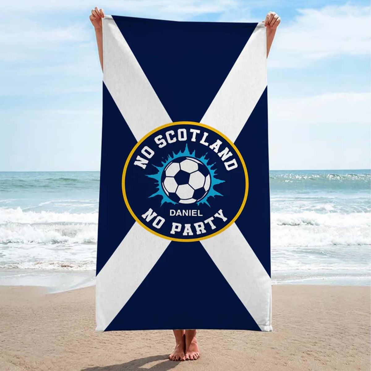 Personalised No Scotland No Party Beach Towel
