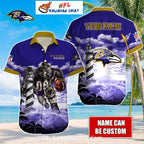 Personalized Baltimore Ravens Lighthouse Theme Aloha Shirt