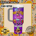 Personalized Chris Brown Breezy Tumbler Custom Purple Graffiti Design Drinkware