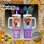 Personalized Chris Brown Floral Tumbler Custom Breezy Design With Floral Headgear