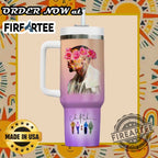 Personalized Chris Brown Floral Tumbler Custom Breezy Design With Floral Headgear