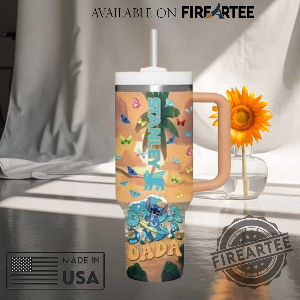 Personalized Dada Stitch Stanley Tumbler With Handle