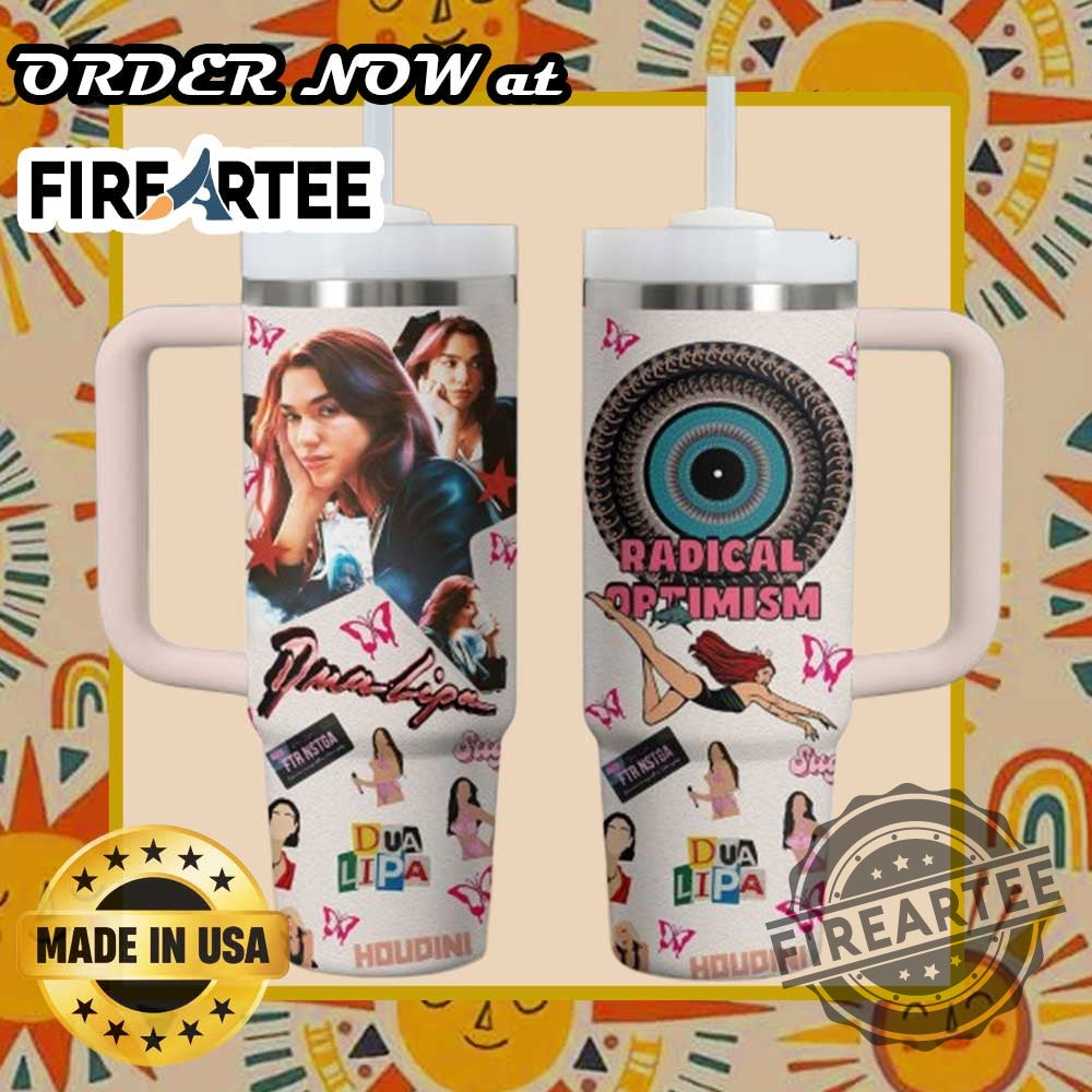 Personalized Dua Lipa Radical Optimism Tumbler Custom Drinkware With Artistic Album And Sticker Graphics