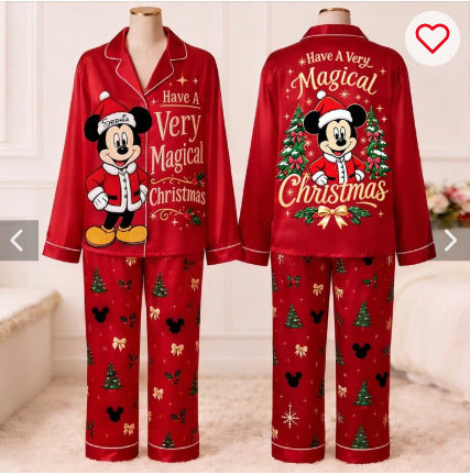 Personalized Mickey Mouse Have A Very Magical Christmas Button Down Pajamas