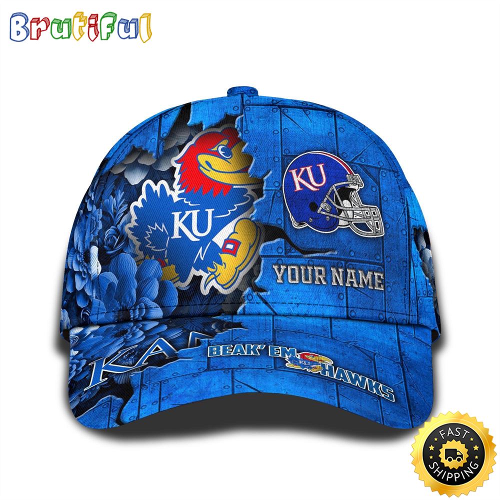 Personalized NCAA Kansas Jayhawks All Over Print Baseball Cap Show Your Pride