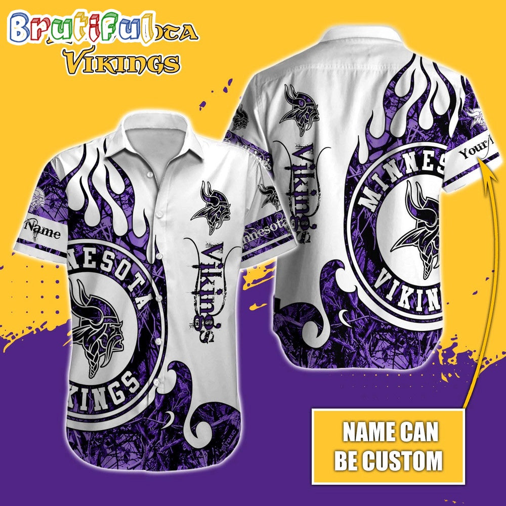 Personalized NFL Minnesota Vikings Hawaiian Shirt Special Realtree Hunting Design Aloha Shirt