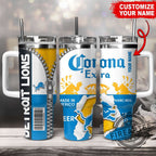 Personalized Name Corona Extra Detroit Lions NFL Tumbler
