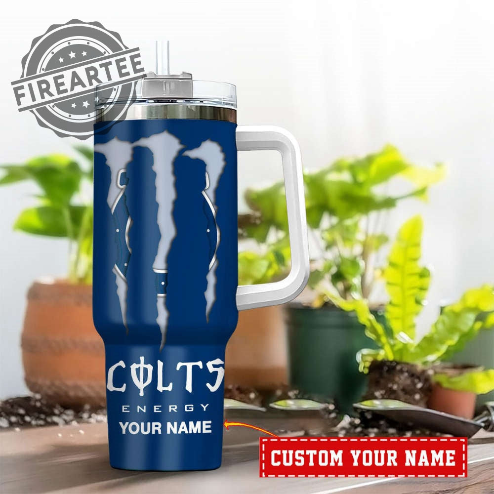 Personalized Name Energy Nutrition Facts Indianapolis Colts NFL Tumbler