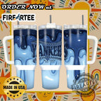 Personalized New York Yankees Drip Effect Tumbler – Customizable Baseball Drinkware with Fluid Design