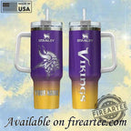 Personalized Stanley Tumbler Minnesota Vikings Gradient Purple Yellow Mug