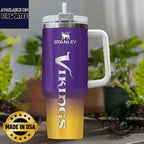 Personalized Stanley Tumbler Minnesota Vikings Gradient Purple Yellow Mug