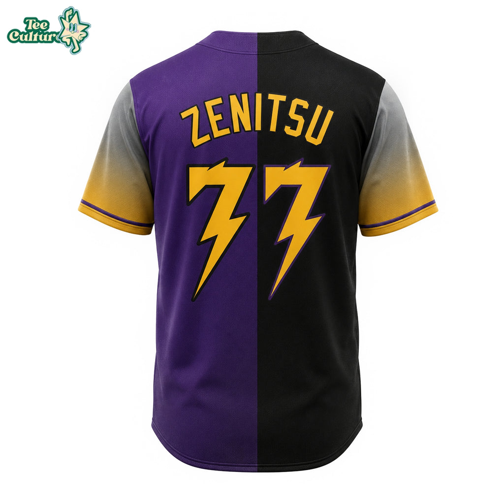 Personalized Yellow Lightning Baseball Jersey Custom Name Number Anime Inspired Sports Shirt