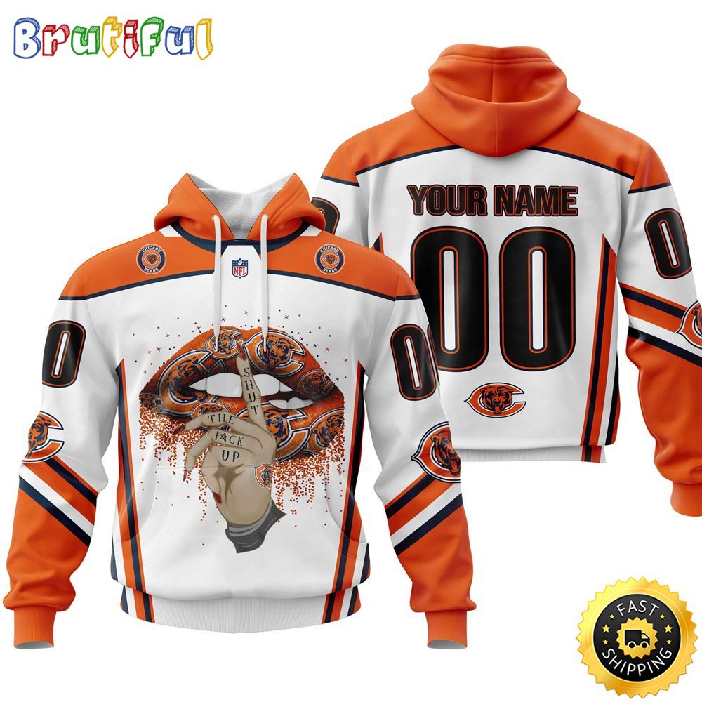 Personalized Chicago Bears All Over Print 3D Hoodie Please Control A Mouth Unisex Hoodie