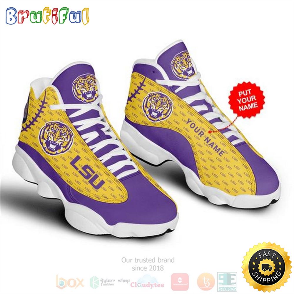 Personalized Lsu Tigers Nfl Custom Air Jordan 13 Shoes