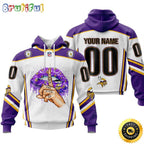 Personalized Minnesota Vikings All Over Print 3D Hoodie Please Control A Mouth Unisex Hoodie