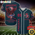 Personalized NFL Houston Texans Baseball Jersey Art Skull