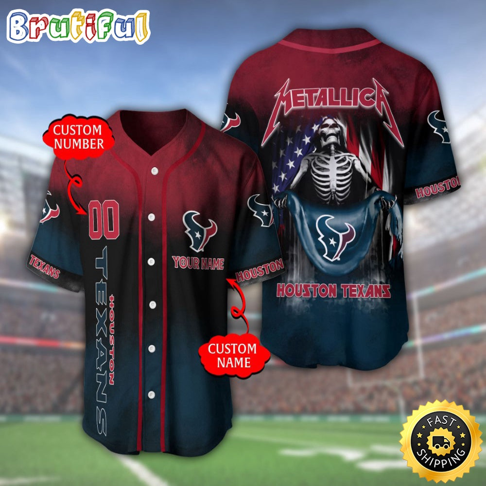 Personalized NFL Houston Texans Baseball Jersey Classic Baseball Jerseys
