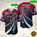 Personalized NFL Houston Texans Baseball Jersey Mascot Art