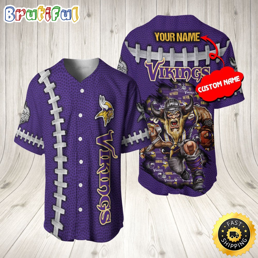 Personalized NFL Minnesota Vikings Baseball Jersey Vintage Baseball Gear