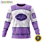 Personalized NFL New York Jets Crewneck Sweatshirt Special Lavender Fights Cancer Unisex Sweatshirt