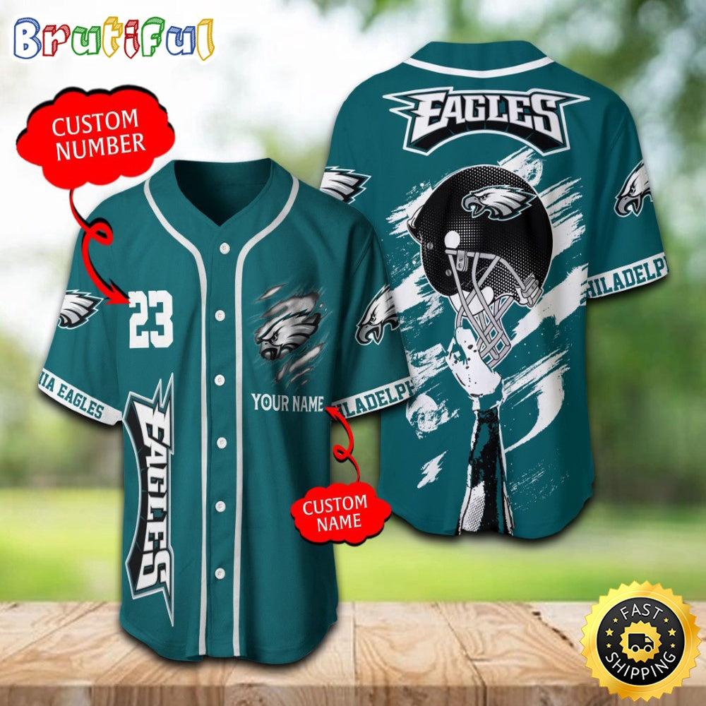 Personalized NFL Philadelphia Eagles Baseball Jersey For Fans
