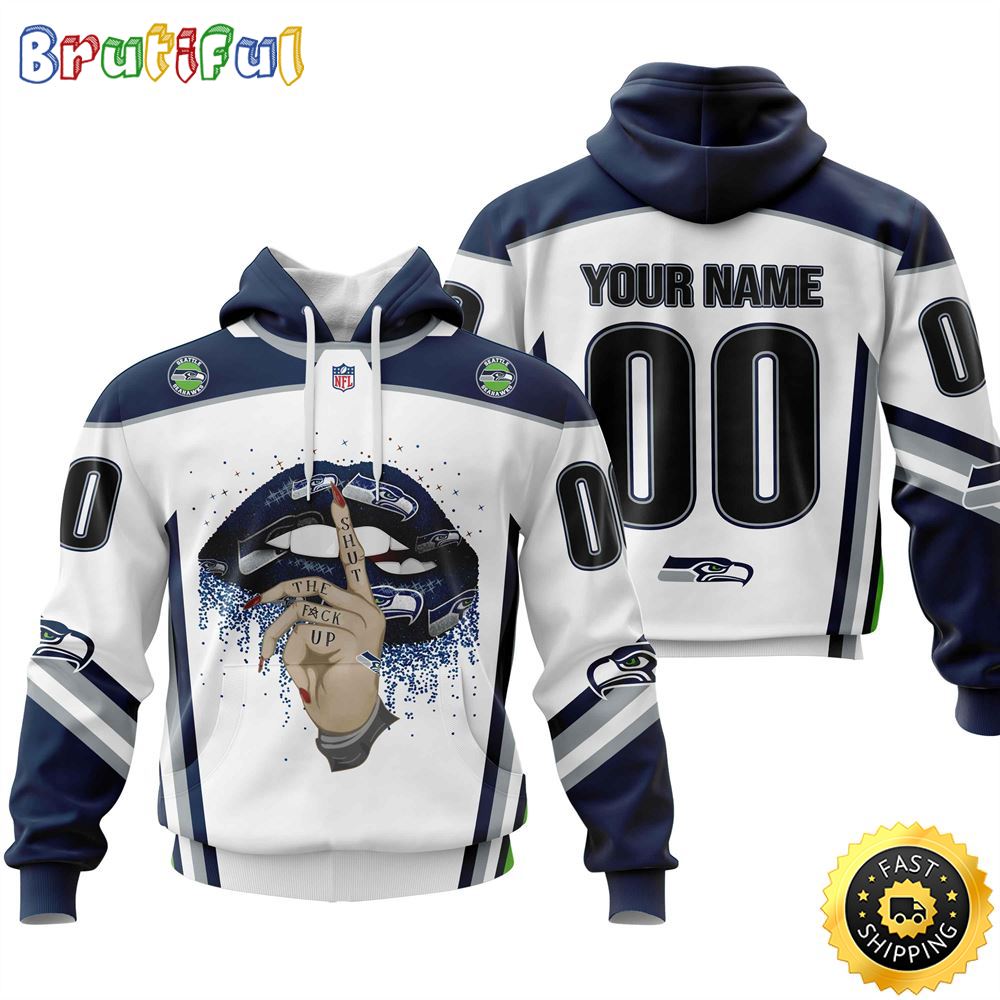 Personalized Seattle Seahawks All Over Print 3D Hoodie Please Control A Mouth Unisex Hoodie