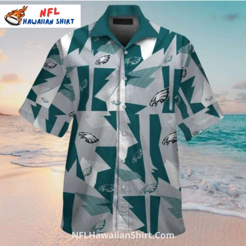 Philadelphia Eagles Aloha Shirt Bold Geometric Pattern Design