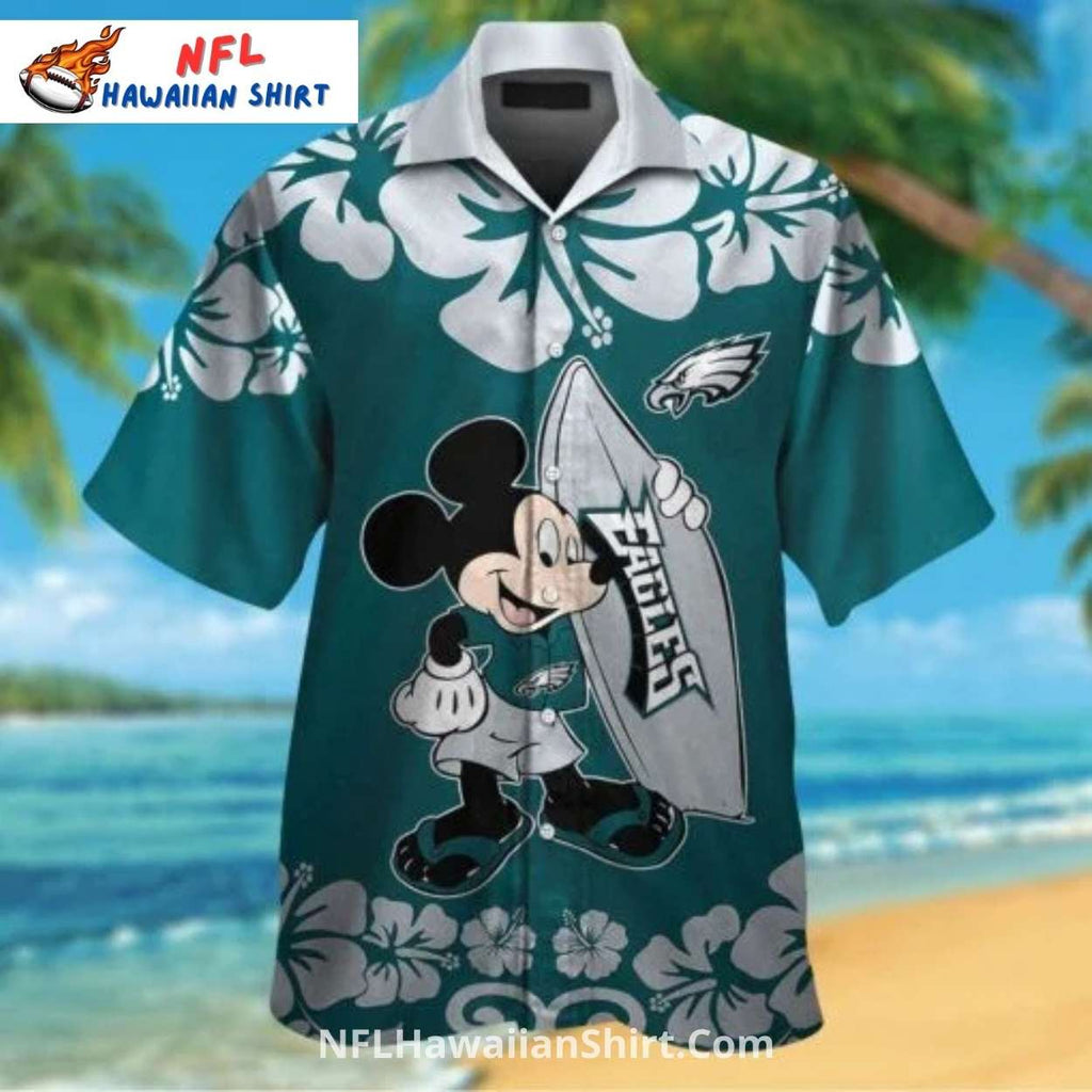 Philadelphia Eagles Aloha Shirt Mickey Surfboard Theme