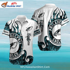 Philadelphia Eagles Aloha Shirt White Flames And Logo Print