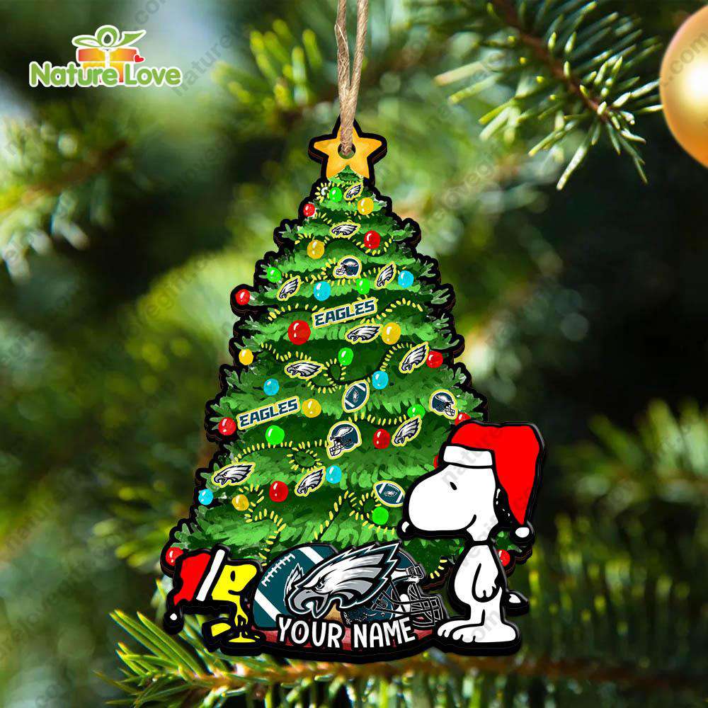 Philadelphia Eagles Custom Snoopy Peanuts Christmas Ornament Xmas Tree Decorations