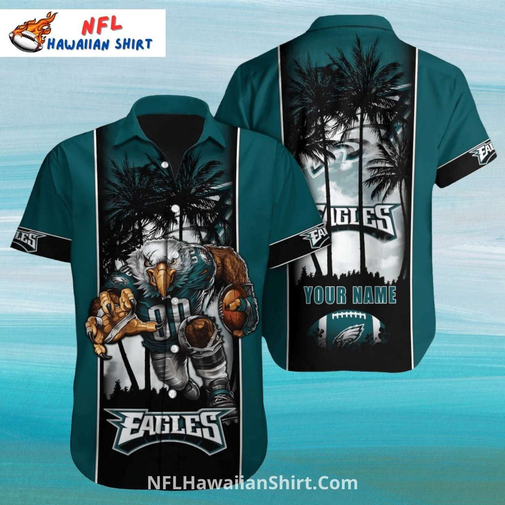 Philadelphia Eagles Hawaiian Shirt Palm Tree Night Theme