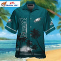 Philadelphia Eagles Hawaiian Shirt Sunset Palm Tree Theme
