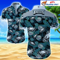 Philadelphia Eagles Hawaiian Shirt With Coconuts And Greenery
