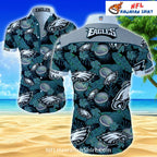 Philadelphia Eagles Hawaiian Shirt With Coconuts And Greenery