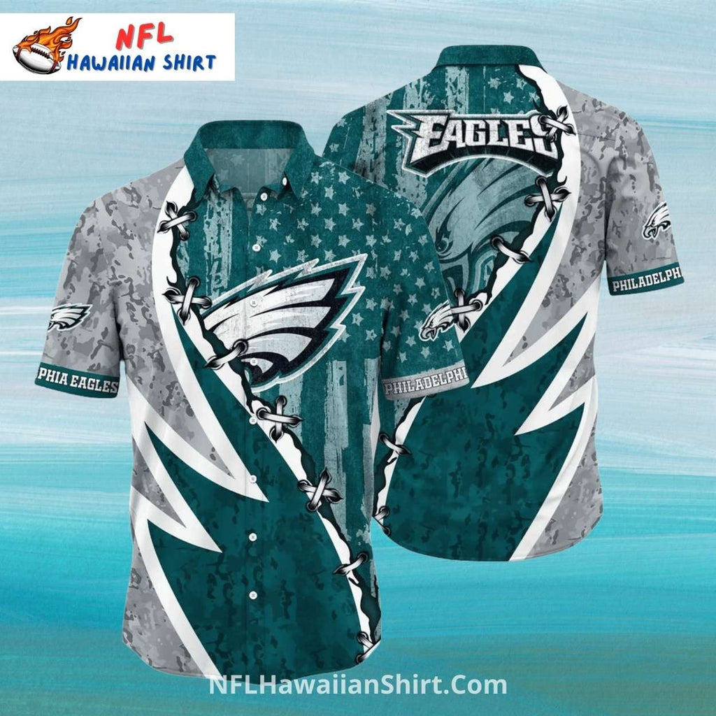Philadelphia Eagles Intense Storm Barbed Wire Hawaiian Shirt
