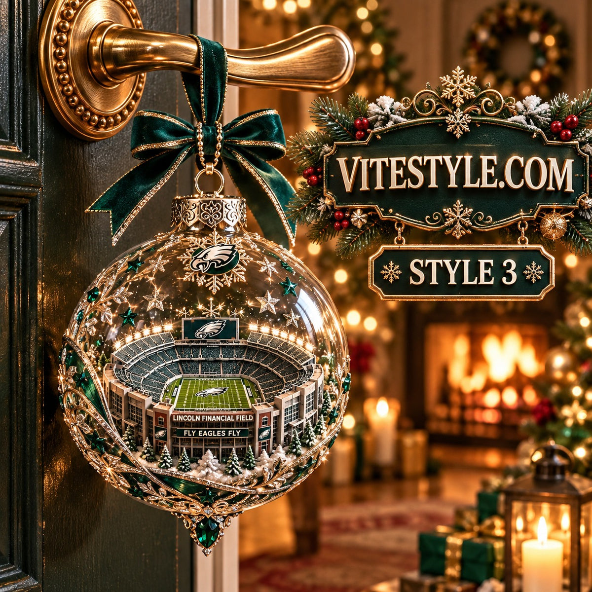 Philadelphia Eagles Lincoln Financial Field Stadium Christmas Ornament
