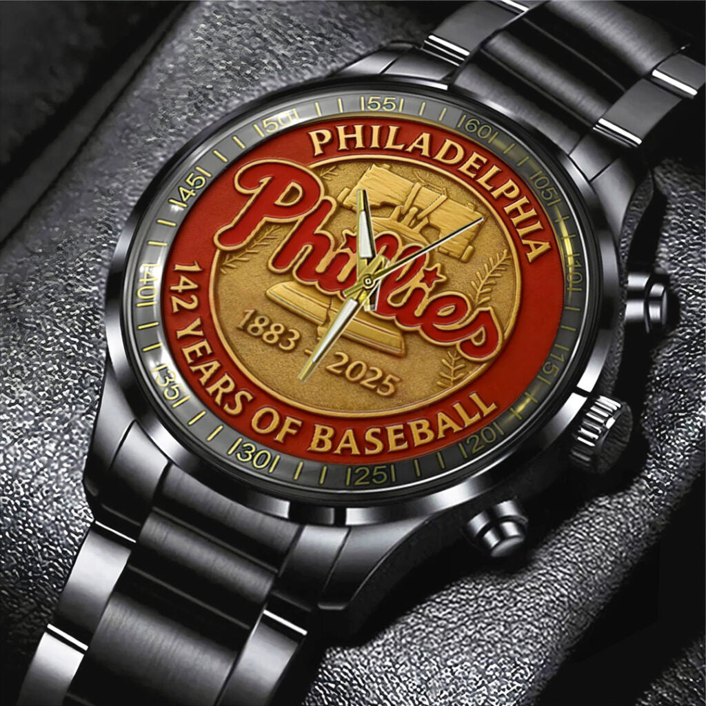 Philadelphia Phillies 142th Anniversary 2025 Black Stainless Steel Watch - TANTN16085