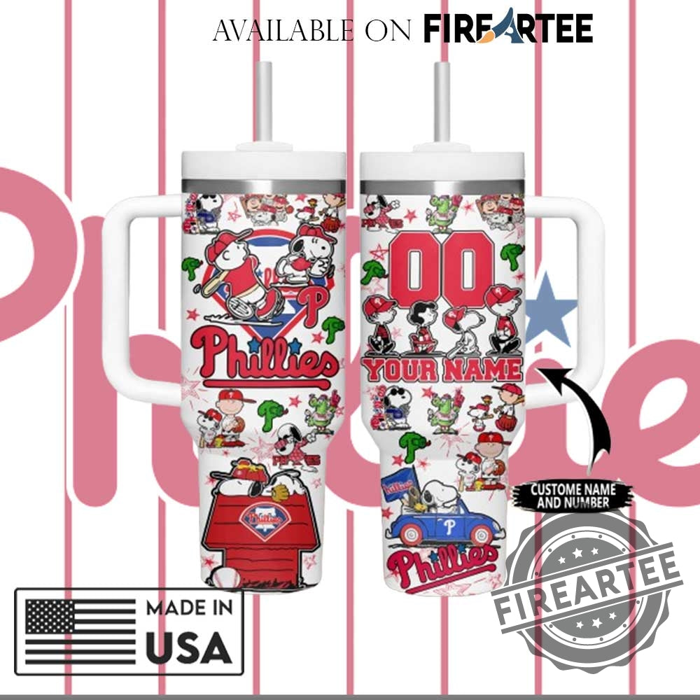 Philadelphia Phillies Snoopy Tumbler Personalized Peanuts Baseball Mug
