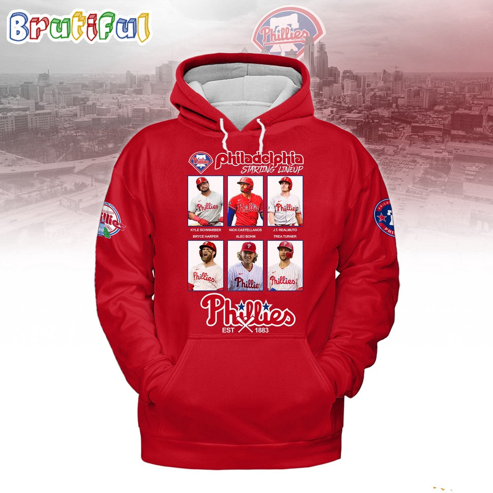 Philadelphia Phillies Starting Lineup Est 1883 3D Shirt