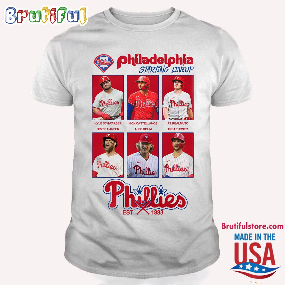 Philadelphia Phillies Starting Lineup Est 1883 T Shirt